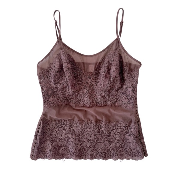 Victoria’s Secret Vintage Y2K Mauve Sheer Lace Lingerie Camisole Size Medium - Picture 1 of 11